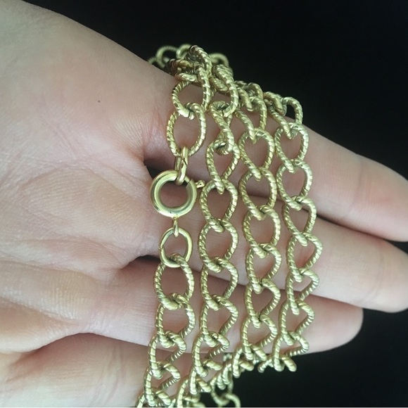 Vintage Napier Long Gold Tone Sweater Chain Necklace - Picture 4 of 5